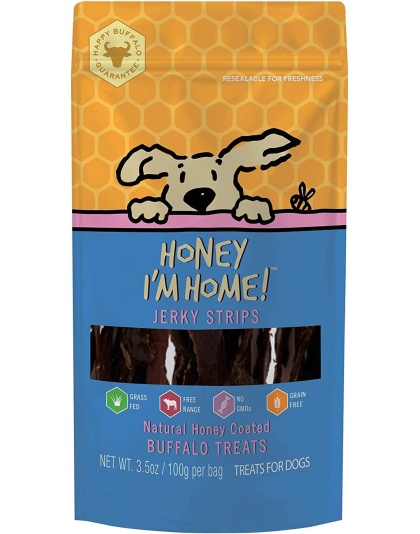 Honey Im Home Dog Buffalo Jerky Strips 3.5oz.