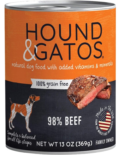 Hound And Gatos Dog Grain Free Beef 13oz. (Case of 12)
