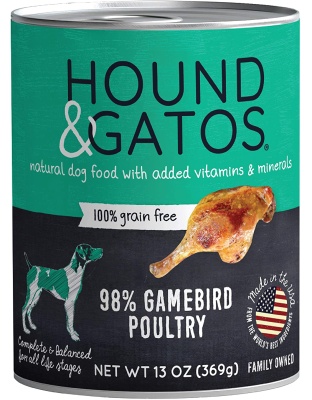 Hound And Gatos Dog Grain Free Gamebird 13oz. (Case of 12)