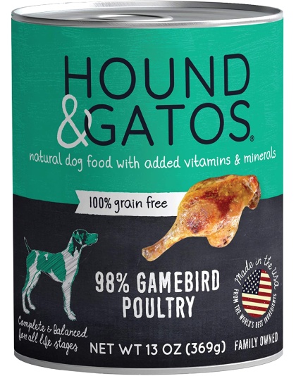 Hound And Gatos Dog Grain Free Gamebird 13oz. (Case of 12)