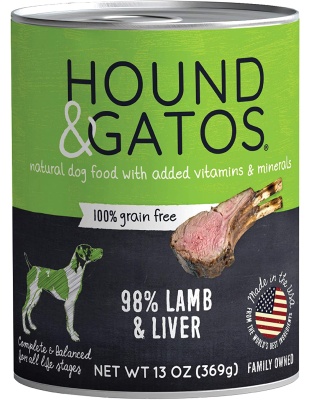 Hound And Gatos Dog Grain Free Lamb Lamb Liver 13oz. (Case of 12)