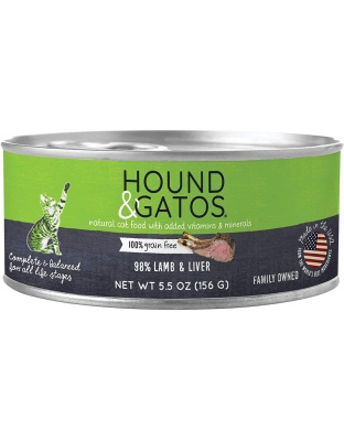 Hound and Gatos Cat Grain Free Lamb and Liver 5.5oz. (Case of 24)