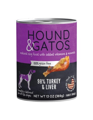 Hound And Gatos Dog Grain Free Turkey And Liver 13oz. (Case of 12)