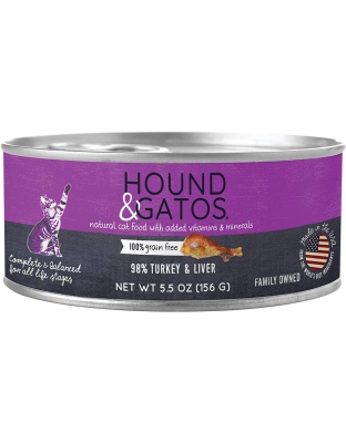 Hound and Gatos Cat Grain Free Turkey and Liver 5.5oz. (Case of 24)
