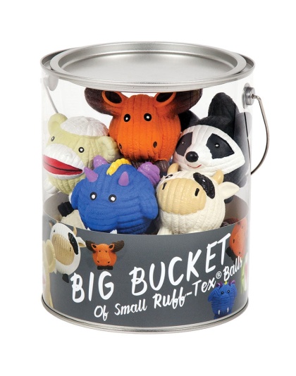 Hugglehounds Dog Ruff-Tex Balls Latex Toys 10 Pack Bucket