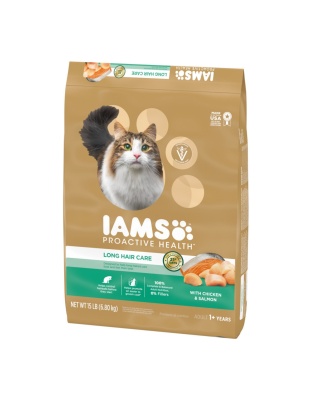 IAMS ProActive Health Adult Long Hair Dry Cat Food Chicken & Salmon 1ea/15 lb