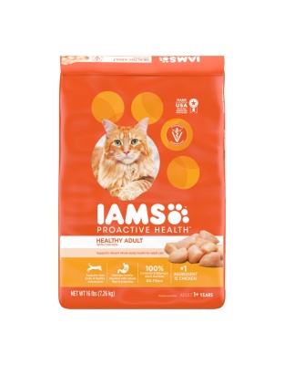 IAMS Proactive Health Adult Dry Cat Food Chicken, 1ea/22 lb