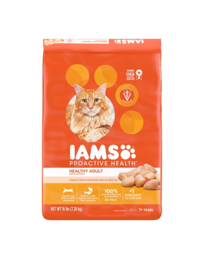 IAMS Proactive Health Adult Dry Cat Food Chicken, 1ea/22 lb