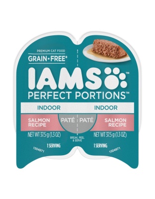 Iams Perfect Portions Indoor Pate Wet Cat Food Salmon 24Ea/2.6 Oz, 24 Pk