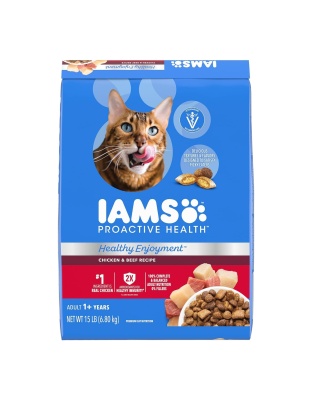 IAMS ProActive Health Healthy Enjoyment Dry Cat Food Chicken & Beef 1ea/15 lb
