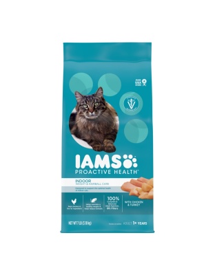 IAMS Proactive Health Weight Control & Hairball Care Indoor Adult Dry Cat Food Chicken & Turkey 1ea/7 lb