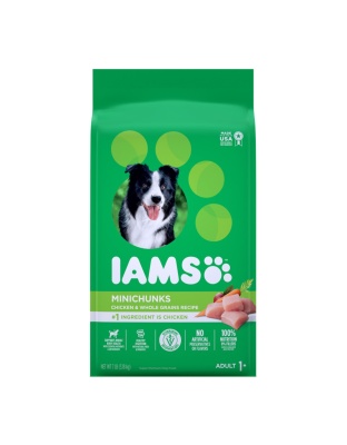 IAMS Minichunks Small Kibble High Protein Adult Dry Dog Food Real Chicken 1ea/7 lb