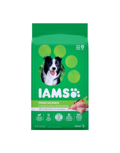 IAMS Minichunks Small Kibble High Protein Adult Dry Dog Food Real Chicken 1ea/7 lb