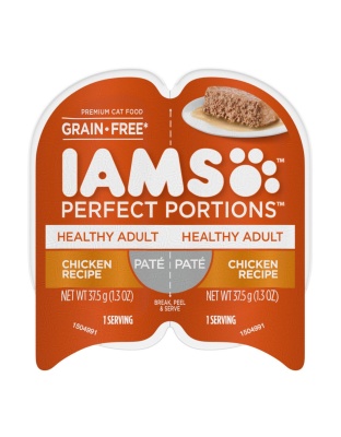 IAMS Perfect Portions Grain Free Healthy PatÃ© Adult Wet Cat Food Chicken 24ea/2.6 oz, 24 pk