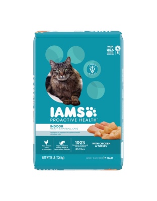 IAMS Proactive Health Weight Control & Hairball Care Indoor Adult Dry Cat Food Chicken & Turkey 1ea/16 lb