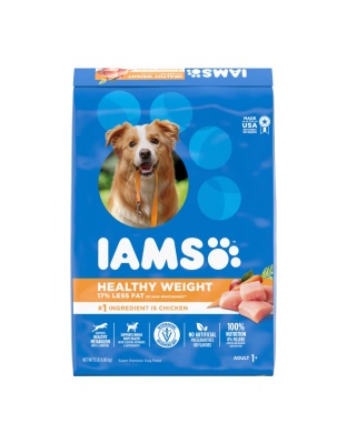 IAMS Healthy Weight Adult Dry Dog Food Chicken 1ea/15 lb