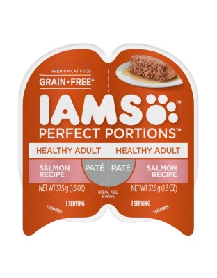 IAMS Perfect Portions Grain Free Healthy PatÃ© Adult Wet Cat Food Salmon 24ea/2.6 oz, 24 pk