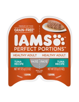 IAMS Perfect Portions Grain Free Healthy PatÃ© Adult Wet Cat Food Tuna 24ea/2.6 oz, 24 pk