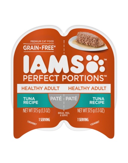 IAMS Perfect Portions Grain Free Healthy PatÃ© Adult Wet Cat Food Tuna 24ea/2.6 oz, 24 pk