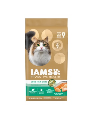 IAMS ProActive Health Adult Long Hair Dry Cat Food Chicken & Salmon 1ea/3 lb
