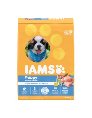 IAMS Smart Large Breed Puppy Dry Dog Food Real Chicken 1ea/15 lb