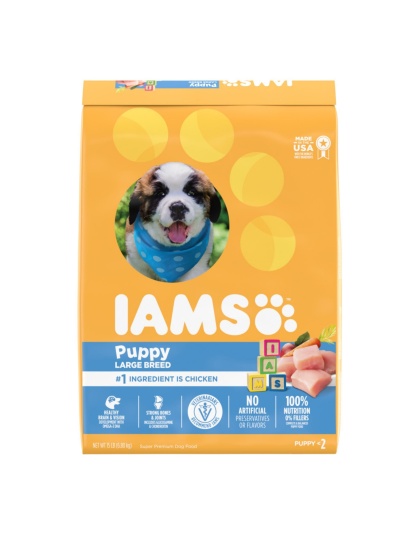 IAMS Smart Large Breed Puppy Dry Dog Food Real Chicken 1ea/15 lb