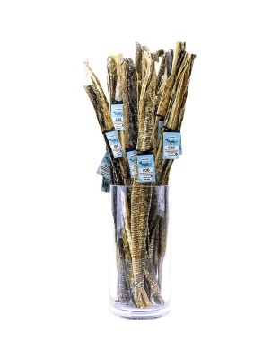 Icelandic  Long Cod Skin Strips (20 Strips; Approx 1-Lb)