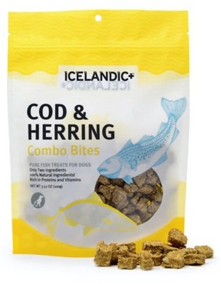 Icelandic  Cod And Herring Combo Bites Fish Dog Treat 3.52-oz. Bag