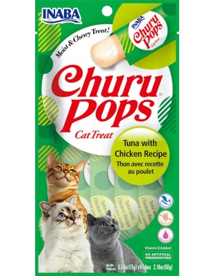Inaba Cat Churu Pop Tuna Chicken 2.16oz. (6 Count)