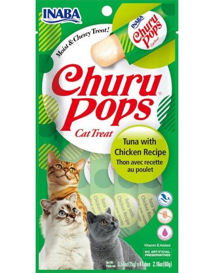 Inaba Cat Churu Pop Tuna Chicken 2.16oz. (6 Count)