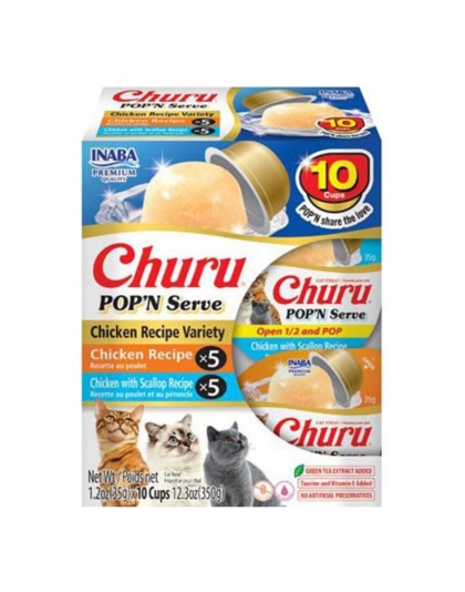 Inaba Churu Pop'N Serve Variety Pack Cat Treat Chicken Variety 12.3oz.