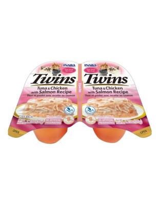 Inaba Twins Side Dish For Cats Tuna/Chiken/Salmon 1.23oz.-2 Pk (Case of 6)
