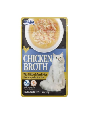 Inaba Chicken Broth Side Dish For Cats Chicken/Tuna 1.76oz. (Case of 8)