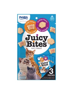 Inaba Juicy Bites Cat Treats Scallop/Crab .4oz.-3 Pk (Case of 6)