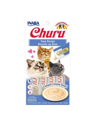 Inaba Churu Puree Cat Treats Tuna .5oz.-4 Pk (Case of 6)