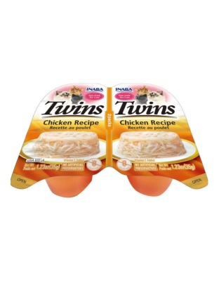 Inaba Twins Side Dish For Cats Chicken 1.23oz.-2 Pk (Case of 6)