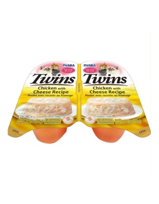 Inaba Twins Side Dish For Cats Chicken/Cheese 1.23oz.-2 Pk (Case of 6)