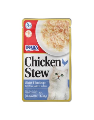 Inaba Chicken Stew Side Dish For Cats Chicken/Tuna 1.76oz. (Case of 8)