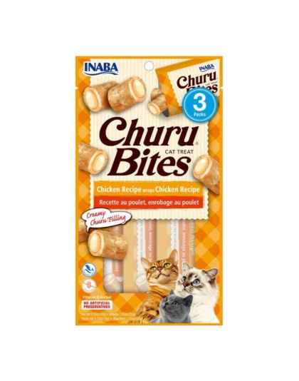 Inaba Churu Bites Cat Treats Chicken .35oz.-3 Pk (Case of 6)