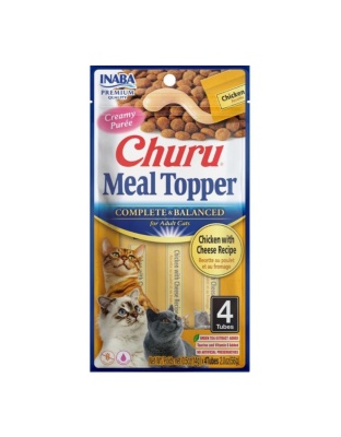 Inaba Churu Complete & Balanced Topper For Cats Chicken/Cheese 2oz.-4 Pk (Case of 6)