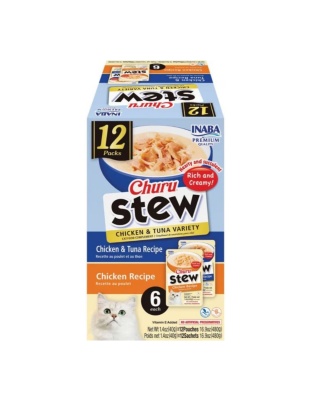 Inaba Churu Stew Variety Pack Chicken/Tuna 16.8oz.-12 Pk