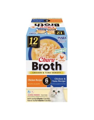 Inaba Churu Broth Variety Pack Chicken/Tuna 16.8oz.-12 Pk
