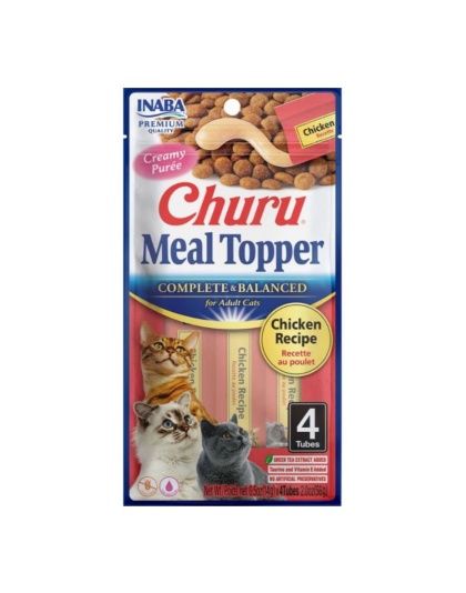 Inaba Churu Complete & Balanced Topper For Cats Chicken 2oz.-4 Pk (Case of 6)