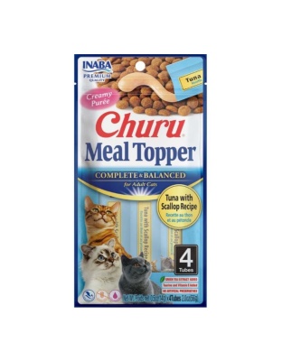 Inaba Churu Complete & Balanced Topper For Cats Tuna/Scallop 2oz.-4 Pk (Case of 6)