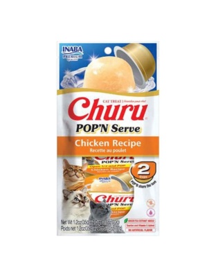 Inaba Churu Pop'N Serve Cat Treat Chicken With Scallop 2.46oz. (Case of 4)
