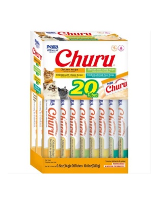 Inaba Churu Puree Cat Treats Variety Box Chicken .5oz.-20 Pk