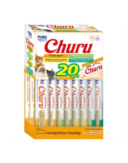 Inaba Churu Puree Cat Treats Variety Box Chicken .5oz.-20 Pk