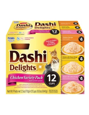 Inaba Dashi Delights Flakes In Broth Variety Pack Chicken 30oz.-12 Pk