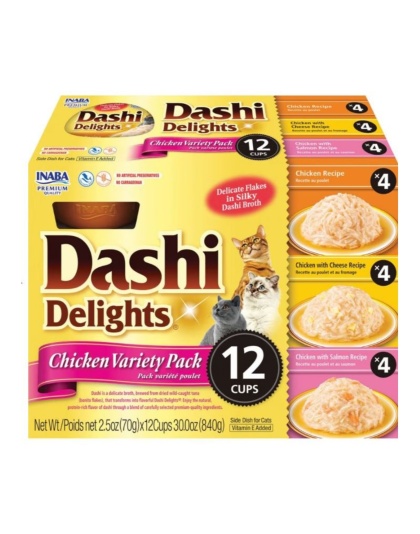 Inaba Dashi Delights Flakes In Broth Variety Pack Chicken 30oz.-12 Pk