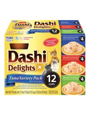 Inaba Dashi Delights Flakes In Broth Variety Pack Tuna 30oz.-12 Pk